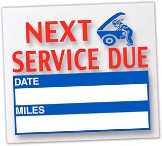 Generic Next Service Due Reminder Static Cling Window Stickers – Oil Changes, Tune-Ups, Tire Rotations (100 per Pack)