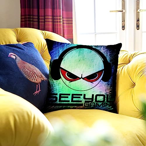 HUASHUZI Cushion Cover Gaming Accessories Gitfs for Boys Gamer Room Bedroom I See You Gaming Throw Pillow Case Gamer Lovers Decor for Home Livingroom Couch Bed Sofa 18"x18" - Image 4