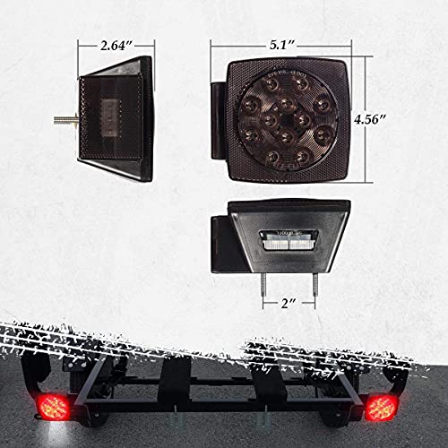 Image of Partsam Led Trailer Lights Kit Smoke Lens, 10Pcs Red /Amber 3.8 inch 6LED Thin Line Trailer Marker Clearance Lights and 2Pcs Square Led Trailer Stop Turn Tail Lights