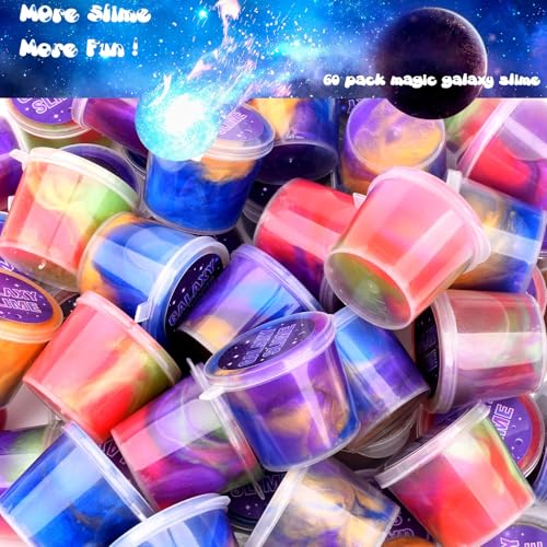 Galaxy Slime pack de 60 mini botes de moco suave y no pegajoso para niños 6