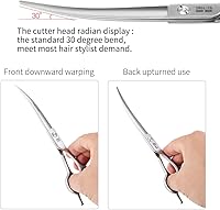 Vista 4 de Fenice Peak Juego de 3 tijeras de aseo para perros, tijeras curvadas de adelgazamiento recto, tijeras de acero inoxidable para aseo de mascotas