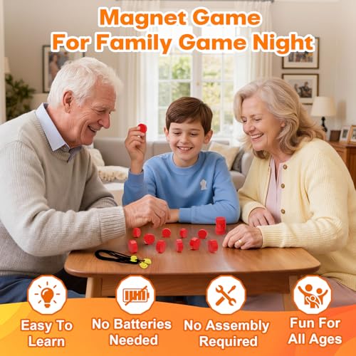 Image of Magnet Game, Magnetic Game Chess Board Games for Kids 8-12, Magnet Game with String for Family Games Night, Fidget Toy for Kids and Adult, 2 Player Game (Magnetic Game with String)