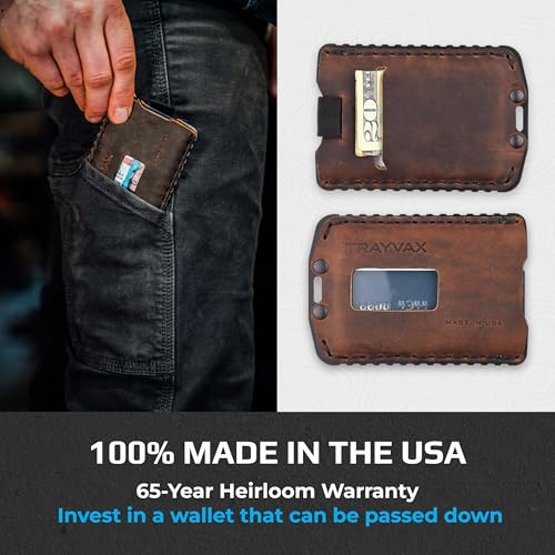 Trayvax Ascent Wallet, RFID Front Pocket Money and Credit Card Holder, Minimalist Slim Leather Metal Wallet for Men and Women, Black Mississippi Mud3