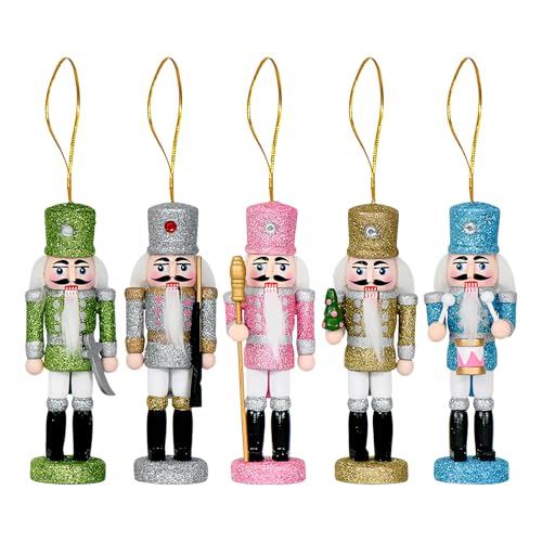 Juego de para Árbol de Navidad 6 Piezas Navideños De Cascanueces Con Brillo