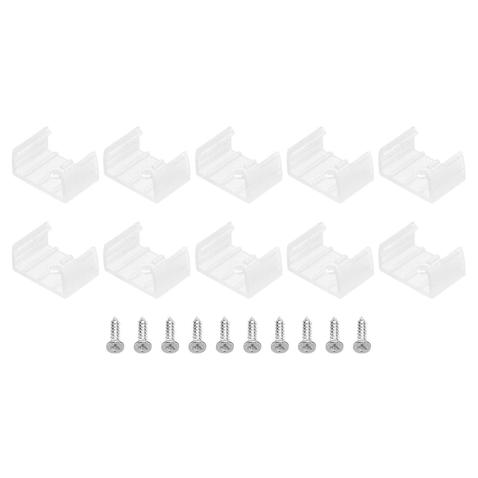 TOP-VIGOR 40Pcs LED Strip Light Clips, Waterproof Mounting Bracket Fixing Clips Plastic Clamp Holders with Screws