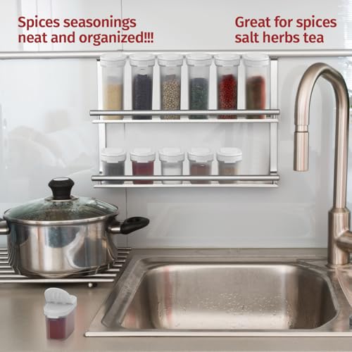 Image of Signoraware Sprinkles N Spice Container with Lid (120mlx4 + 280mlx4 | Set of 8 | White)