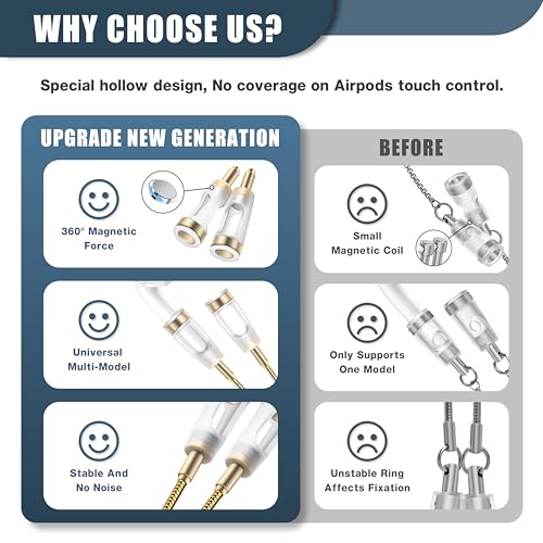 Lawonda Anti-Lost Neck Strap for Airpods, Strong Magnetic Necklace Holder String, Sports Lanyard for Headphone Compatible with AirPods 1&2 /3rd /Pro/Pro 2 S Gold by Lawonda - Image 8