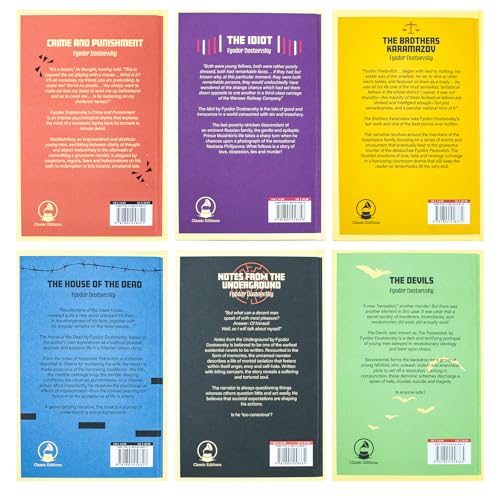 Image of Complete Collection of Fyodor Dostoevsky 6 Hardback Books Box Set: Crime and Punishment, Notes from the Underground, The Idiot, The Brothers Karamazov, The House of the Dead, The Devils
