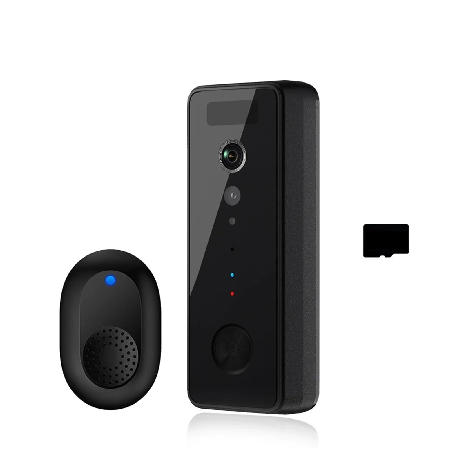 Sonnette vidéo 1080p avec détection humaine et carte SD 64G intégrée