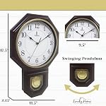 Chiming Wall Clock with Pendulum - Schoolhouse Regulator Clock with Westminster Chime - Battery Operated for Living Room, Office & Home Decor 17x11 - Image 3