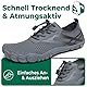 SAGUARO Badeschuhe Herren Wasserschuhe Damen Schwimmschuhe Schnelltrocknende Barfußschuhe Aquaschuhe Strandschuhe Leicht Neoprenschuhe Surfschuhe rutschfeste Tauchschuhe Poolschuhe Dunkelgrau,Gr.42