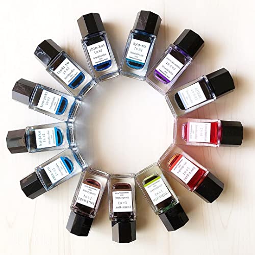 Pilot Iroshizuku Mini Bottled Fountain Pen Ink Kon-Peki 15Ml Bottle Ink-15-Ko Japan Import With Kanji Love Sticker #TOP3