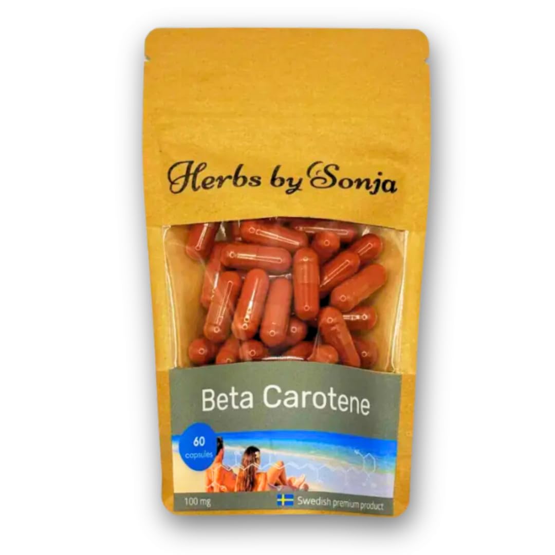 Beta Carotene 100 mg *60 Capsule - Beta Carotene Altamente Concentrato - Complesso di Beta Carotene che illumina il sole come acceleratore dell'abbronzatura