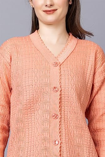 Image of Wear lusso Women Sweater for Winter Woolen Acrylic Full Sleeves V Neck Stylish Design Cardigan Girls /Ladies