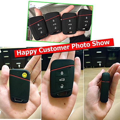 3 Button Silicone Car Remote Key Fob Shell Cover Case For VW PASSAT Jetta For Skoda Kodiaq Superb A7 2015 2016 2017 2018 2019 2020 Shell Holder