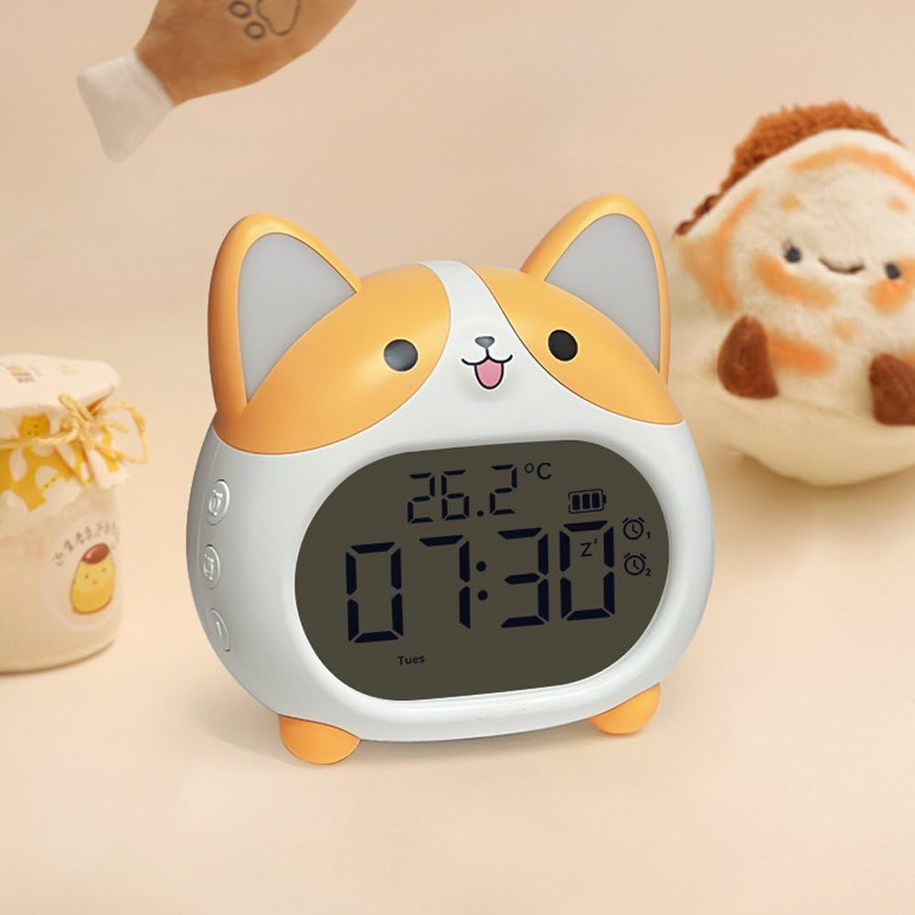 Amazon.co.jp: Hifeoos 子供用目覚まし時計 かわいい 犬型 時計 タッチ