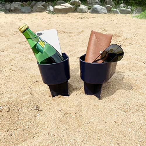 Home Queen Beach Cup Holder Keep Drinks Stable and Out of Sand Navy