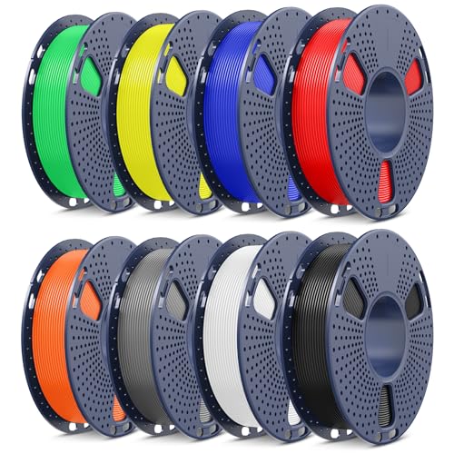 SUNLU PLA+2.0 3D Printer Filament Bundle, Multicolor PLA+ Filament...