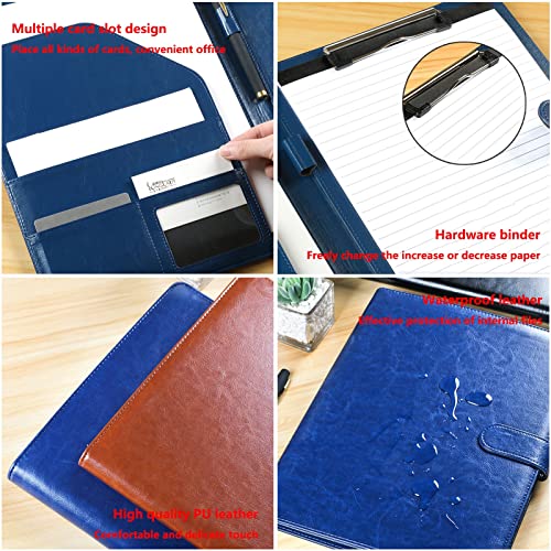 Porte documents A4 cuir vert avec porte cartes et bloc note de conférence - 6