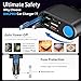 OHLPRO Retractable Car Charger Cigarette Lighter Adapter, 168W 5 in 1 Fast Phone Charging Built-in Replaceable Fuse, Socket Splitter with USB C and USB i Cord, Fit for Phone iPad Galaxy GPS, Black