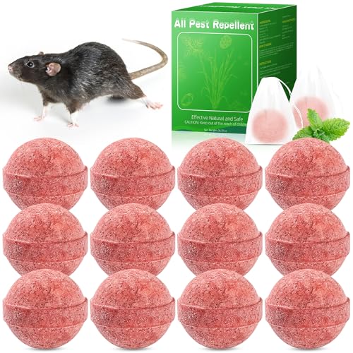Stinktier-Abwehrmittel & Mäuse Vertreiben, 12 Stück Giftfreie Rattengift Mäuseköder, Rattenabwehr Mäusegift- Natürliche Pfefferminzöl, Extra Stark...