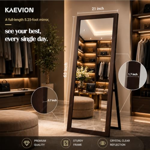 kaevion Cheval 5 Feet Full Length Mirror Brown - Image 3