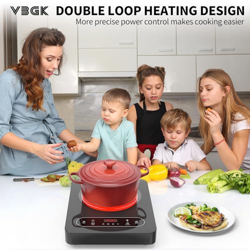 VBGK Double Electric Hob 3520W, Double Ceramic Hob, 220V Built-in and Countertop Stove Top, Child Lock, Touch Control, 9 Power Levels - Image 3