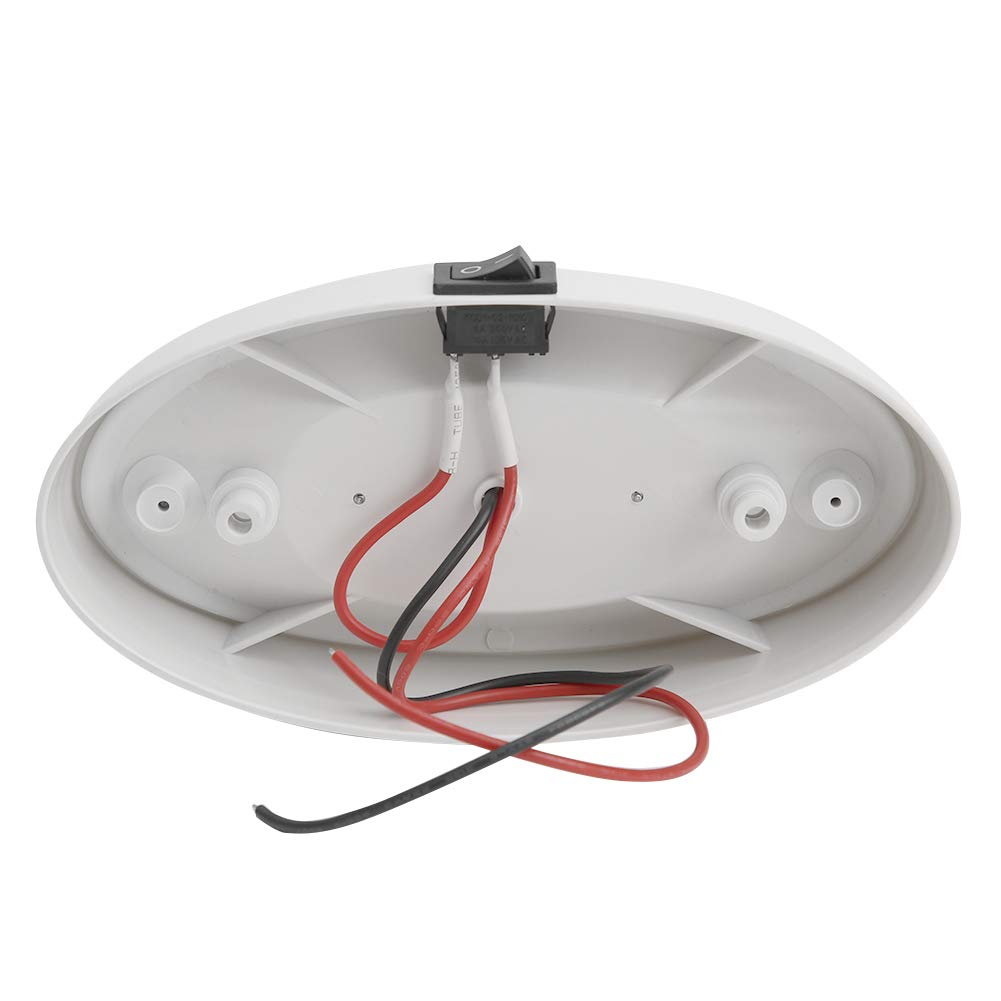 Luce di utilità per veranda esterna ovale a LED per camper, lampada da soffitto a LED ad alta luminosità da 12V 400lm per rimorchio di barche per yacht e camper