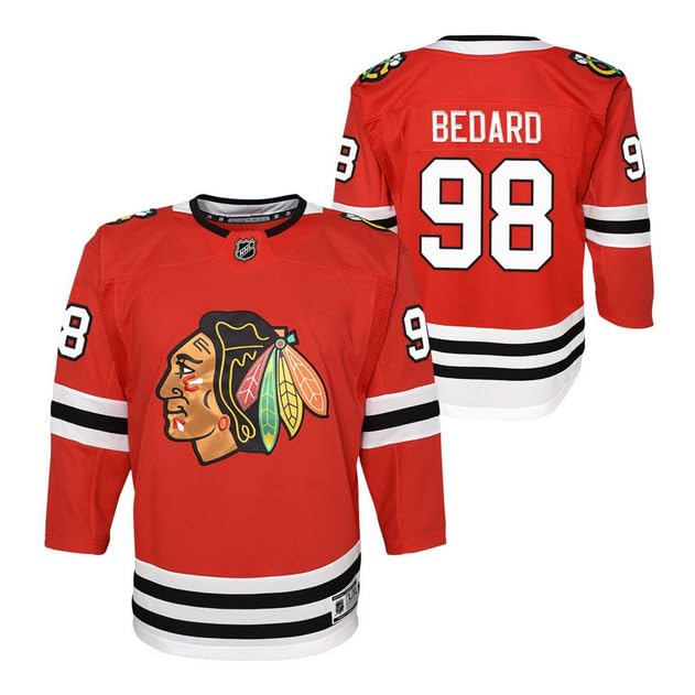 NHL Premier - Chicago Blackhawks - Connor Bedard Hockey Player Jersey - Youth (S/M) Red