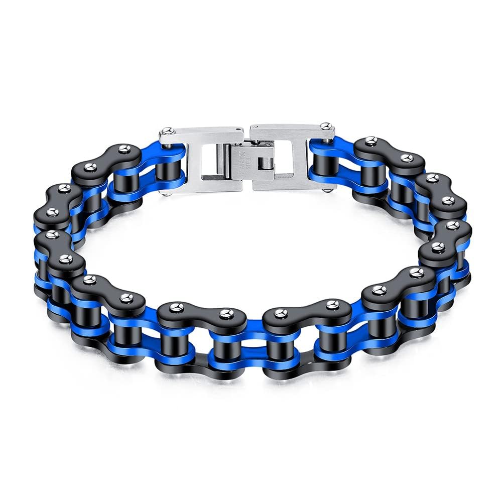 Zense - Men's bracelet with stainless steel motorcycle chain ZB0344
