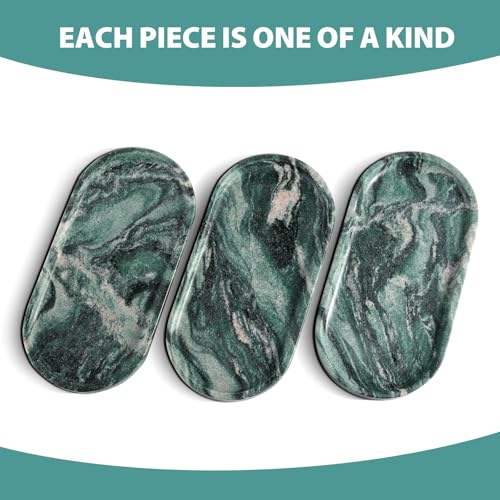 Image of Koville Norway Natural Marble Tray, 12 inchx6 inch Vanity Decorative Tray for Countertop Organizer, Catchall Tray for Perfume, Candles, Jewelry Dish