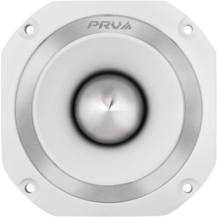 PRV AUDIO TW700Ti White 4 Inch Titanium Bullet Tweeter 240 Watts, 8 Ohm Super Tweeter, Built-in Capacitor Pro Audio High Frequency Driver (2 Tweeters)