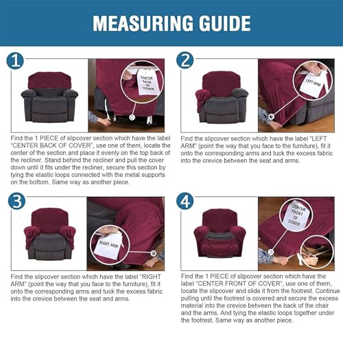 Funda para sillón reclinable elástica que cubre rozaduras y protege el sofá 8