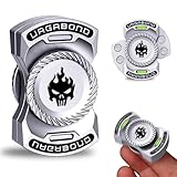 Upgraded 3-in-1 Fidget Spinner Toy: Longer Silent Spin Time & Glow. Magnetic Spinner, Clicker, Slider for Stress Relief & Focus. Premium Desk Toy for Office Adults, Cool Gadget Gift for Teens (Silver)