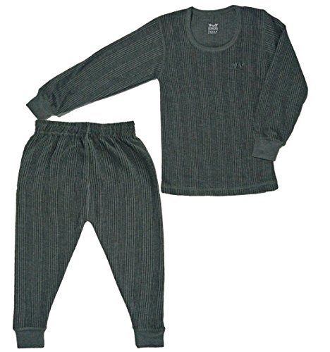 Image of HAP Kings Round Neck Grey Melange Winter Thermal Set of Top Trouser /Thermal for Boys and Girls /Kids Thermal Set