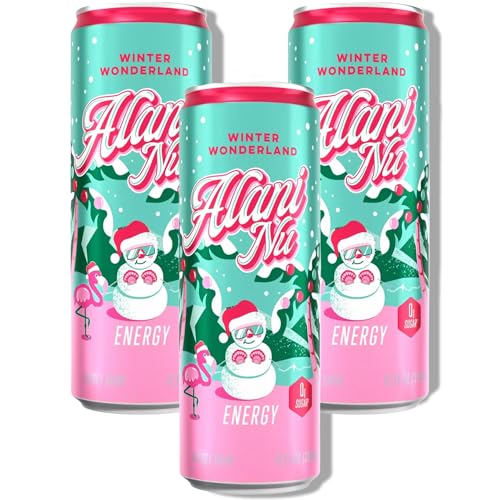 Alani Energy Drinks, Winter Wonderland Sugar-Free, Low-Calorie, Energy Boost Drink 12 fl oz (Pack of 3)