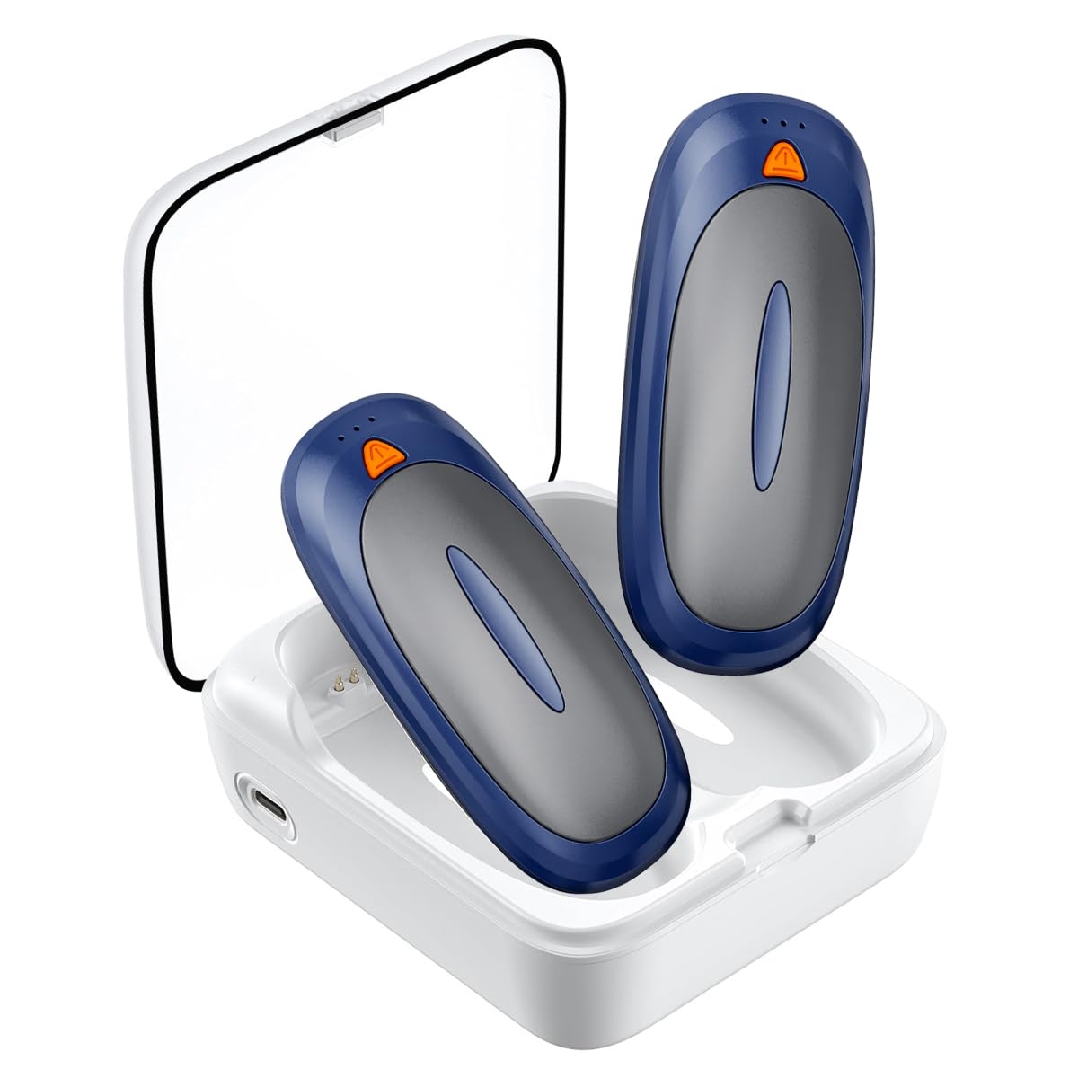 Scaldamani elettrici, ricaricabili, set da 2 pezzi da 2000 mAh, 3 livelli, compatto per guanti, scaldamani portatili per Natale, outdoor, campeggio, ideale come regalo caldo per uomini e donne
