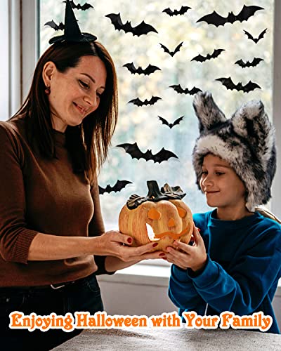 Halloween 3D Bats Home Decorations, 60Pcs Bats Wall Stickers Halloween Party Supplies, Halloween Gothic Wall Decals Decor For Garage Door Bathroom Windows Clings Fireplace Ceiling Kitchen Bedroom Décor #TOP4