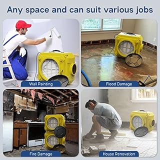 ALORAIR CleanShield HEPA 550 Industrial Commercial Air scrubber, Air cleaner, cETL Listed, 270-550 CFM, 10 Years Warranty, Negative Air Machine for Water Damage Equipment, Yellow