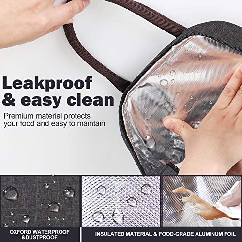 Buringer Reusable Insulated Lunch Bag Cooler Tote Box With Front Pocket Zipper Closure For Woman Man Work Picnic Or Travel (Gray) #TOP2