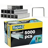Rapid Tackerklammern Typ 140, 8mm Klammern, 5000 Stk Großpackung, Flachdrahtklammern für Holz und Folien
