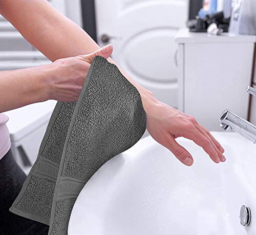 Image of Utopia Towels 72 Pack Premium Hand Towels Set, 16 by 28 inches, 100% Ring Spun Cotton, Ultra Soft and Highly Absorbent 600GSM Towels for Bathroom, Gym, Shower, Hotel, and Spa, Grey