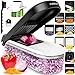 Fullstar Coupe Legumes Multifonctions et Mandoline - Trancheur ou Découpe Cube Oignons Carottes Concombres Frites Fruits - Rapeuse Legume et Fromage - Cuisine Accessoires (Compact 10-en-1 Blanc)