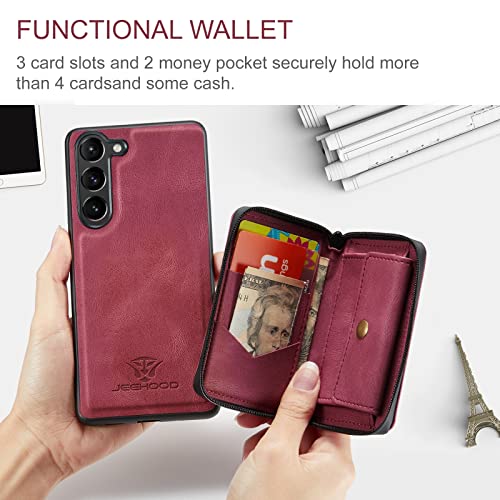 Coque en cuir magnétique détachable compatible Samsung S23 étui de protection antichoc