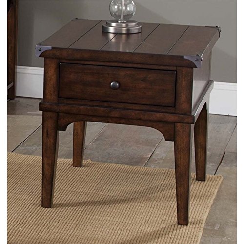 Liberty Furniture Industries Aspen Skies End Table, 23" X 27" X 24", Medium Brown #TOP1