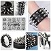 360 Pcs Punk Spikes and Studs Kit, Multiple Size Cone Spikes for Clothes, Punk Rock Style Studs and Spikes for DIY Leathercraft Decoration, Suitable for Clothing, Dog Collars, Belts, Bags (15.53oz)