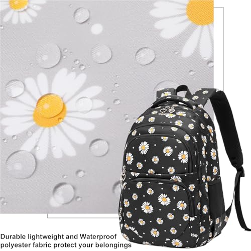 Joyfulife Lightweight Water Resistant Daisy Backpacks for Girls School Backpack with Lunch Bag and Pencil Case4