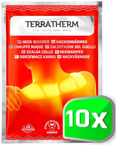 TerraTherm Wärmepflaster Nacken Schulter und Hals - 8h wohltuende Tiefenwärme für den Rücken Nackenwärmer Schulterwärmer - luftaktiviert- 10 Stück