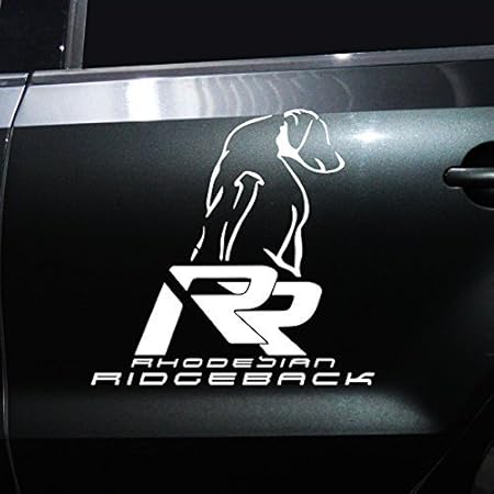 Rhodesian Ridgeback Autoaufkleber - Herz Mit Hunde-Kopf, Orange 10x9,3cm