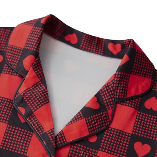 Valentine's Day Family Matching Pajamas Matching Valentines Day Pajamas for Family Heart Print Family Pajamas Set4